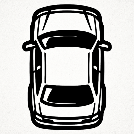 üstten görünümlü araba yap.
In-Game asset.  2d.  High contrast.  No shadows