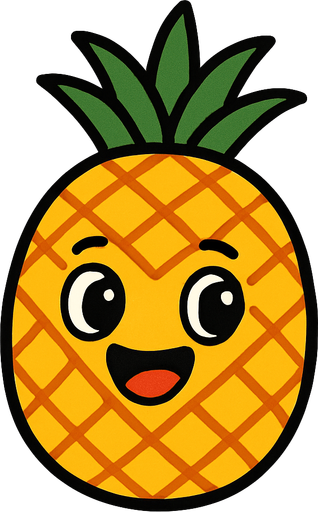 piña animada.
In-Game asset.  2d.  High contrast.  No shadows