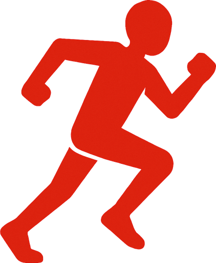 red runner running.
In-Game asset.  2d.  High contrast.  No shadows