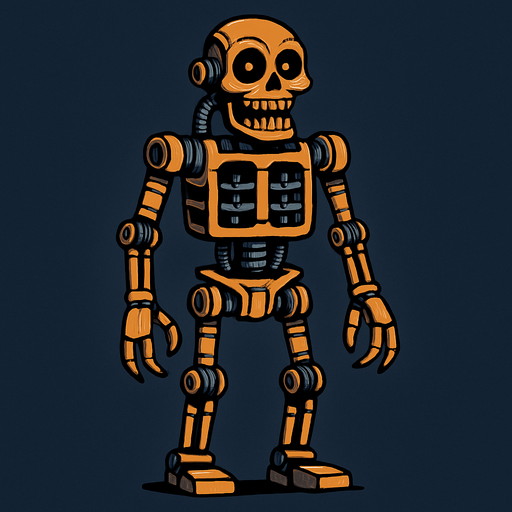 Endoesqueleto animatronico.
In-Game asset.  2d.  High contrast.  No shadows