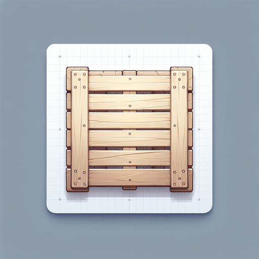 straigth zenith view square light wooden pallet.
Single Game Texture. In-Game asset. 2d. Blank background. High contrast. No shadows.