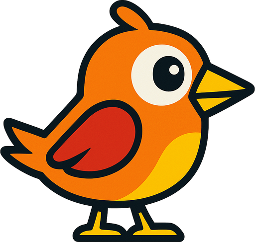 a 2d platformer bird.
In-Game asset.  2d.  High contrast.  No shadows