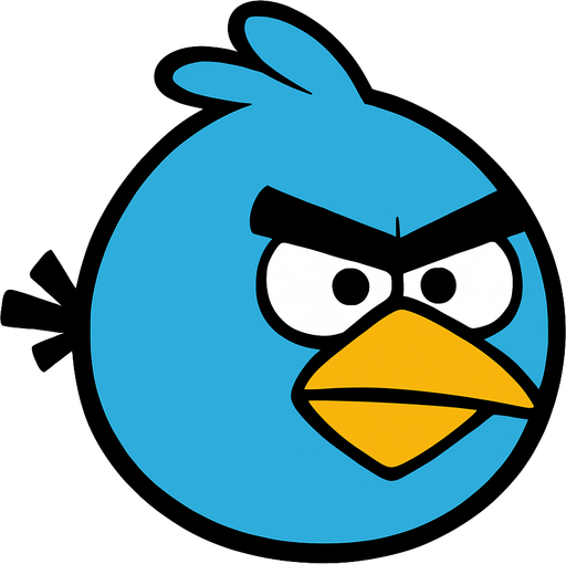 Angry birds blue bird.
In-Game asset.  2d.  High contrast.  No shadows