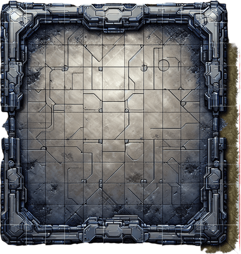 top view of a empty metal covered field in a 2d video game