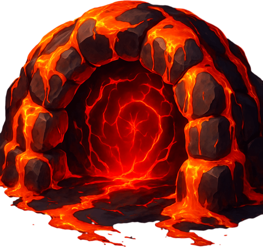 mağaranın grafik ayarları ve boyutunu bozmadan taşların üzerinden lavlar akıyor gibi gözüksün zindan girişinin ortasındada kırmızı korkutucu bir sihirli geçit olsun