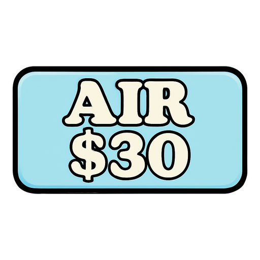 Make button very light blue and change test to say 'Air $30'