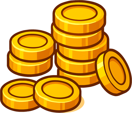 gold.
In-Game asset.  2d.  High contrast.  No shadows