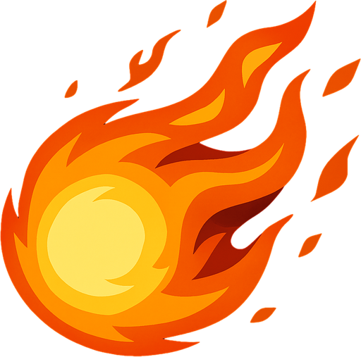 Fireball.
In-Game asset.  2d.  High contrast.  No shadows