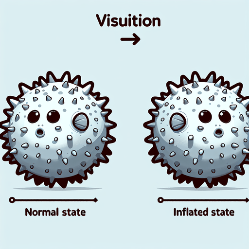 Две версии одной рыбы фугу маленькая и надутая 
Анимация.
Single Game Texture. In-Game asset. 2d. Blank background. High contrast. No shadows.