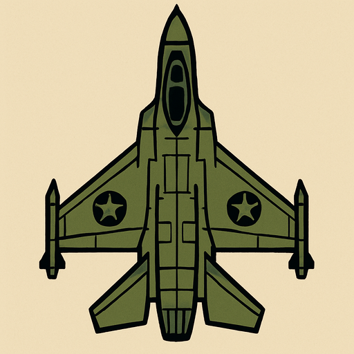 military plane. from top side 

In-Game asset.  2d.  High contrast.  No shadows
