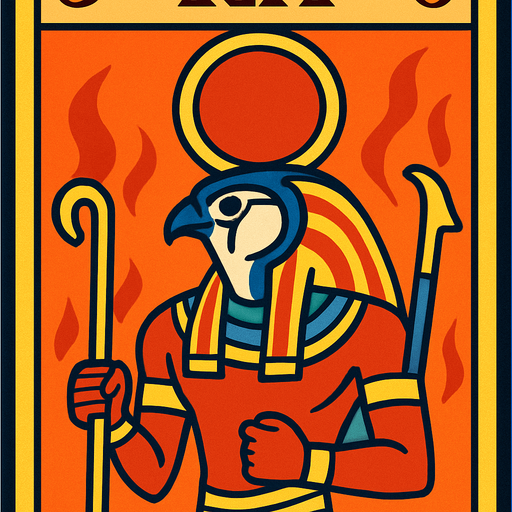 egypt god ra card.
In-Game asset.  2d.  High contrast.  No shadows