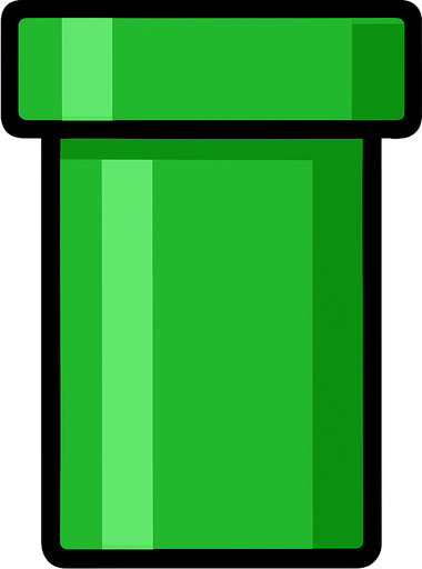 Green pipe.
In-Game asset.  2d.  High contrast.  No shadows