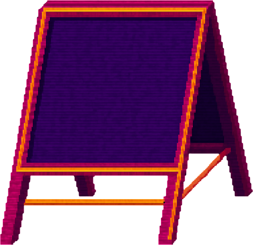 A blank sandwhich board. Top down view.