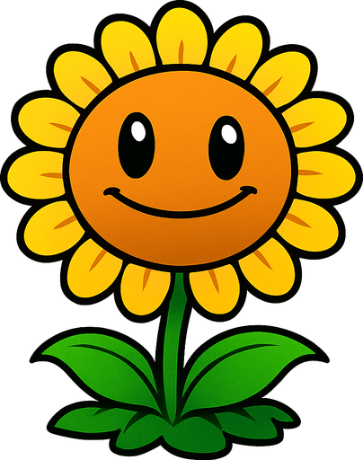 Plant vs zombies ay çiçeği.
In-Game asset.  2d.  High contrast.  No shadows