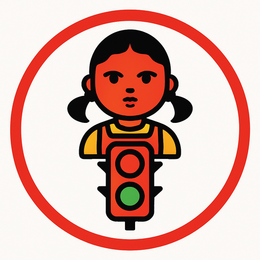 Logo red light green light.
In-Game asset.  2d.  High contrast.  No shadows