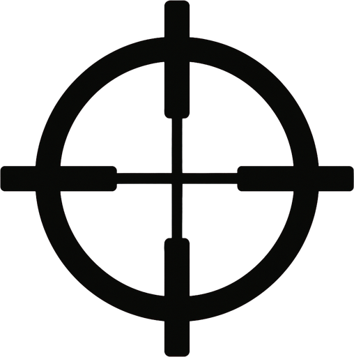 crosshair.
In-Game asset.  2d.  High contrast.  No shadows