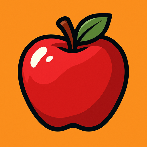 Shiney Apple vecor.
In-Game asset.  2d.  High contrast.  No shadows