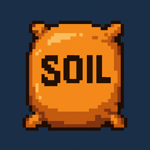 saco de tierra.
In-Game asset.  2d.  High contrast.  No shadows. pixelart