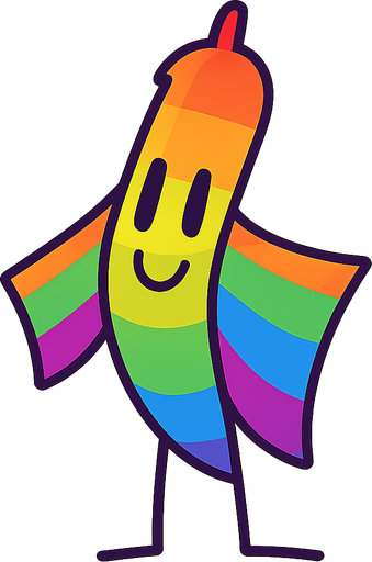 Banana rainbow . No background. Transparent background. Blank background. No shadows. 2d. In-Game asset. flat