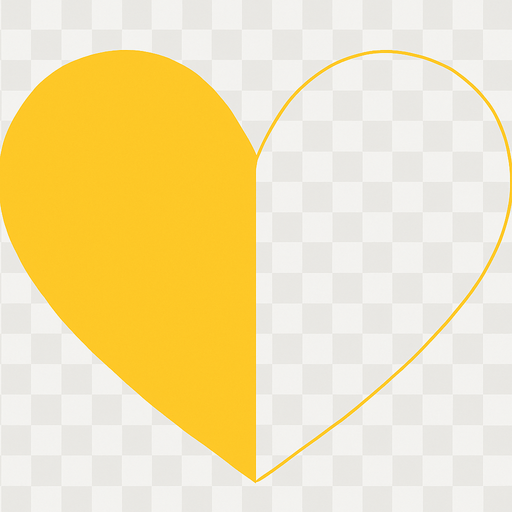 Make half of it transparent. And make heart color yellow