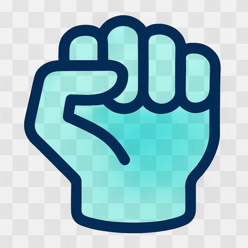 transparent fist simbol.
In-Game asset.  2d.  High contrast.  No shadows