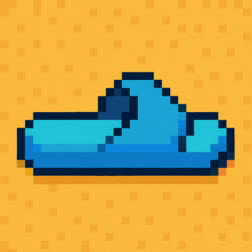 pixel art sliper.
In-Game asset.  2d.  High contrast.  No shadows