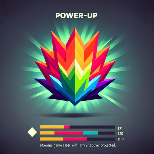 Colorful powerup.
Single Game Texture. In-Game asset. 2d. Blank background. High contrast. No shadows.