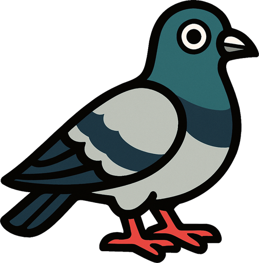pigeon.
In-Game asset.  2d.  High contrast.  No shadows