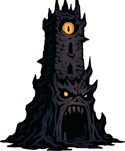 korkunç bir kule.
In-Game asset.  2d.  High contrast.  No shadows