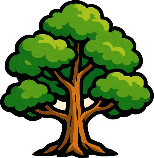 Ağaç.
In-Game asset.  2d.  High contrast.  No shadows