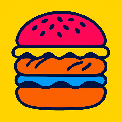 Hamburger.
High contrast.  No shadows