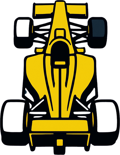 Yellow F1 from a bird's eye view..
In-Game asset.  2d.  High contrast.  No shadows