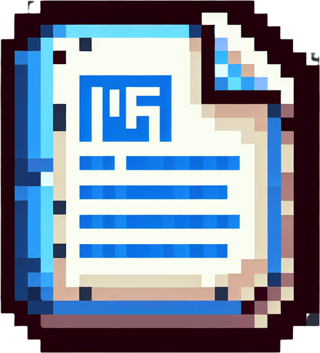notepad word document file icon. pixelated. 8 bit..
Single Game Texture. In-Game asset. 2d. Blank background. High contrast. No shadows.