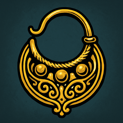 Not a chest, just one valuable item such as a gold earring, a silver historical container or similar, but only one.
In-Game asset.  2d.  High contrast.  No shadows