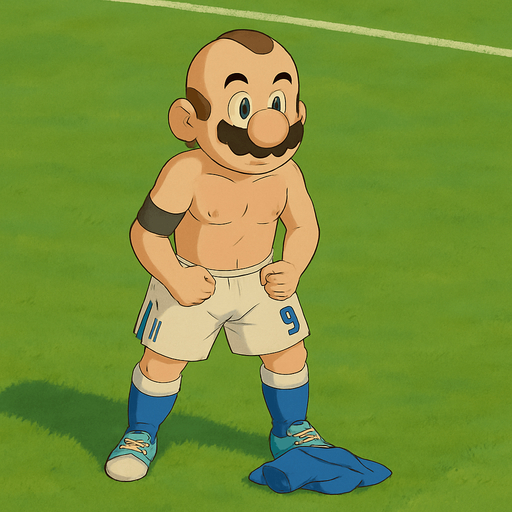 Ghibli style but mario face should be  childish