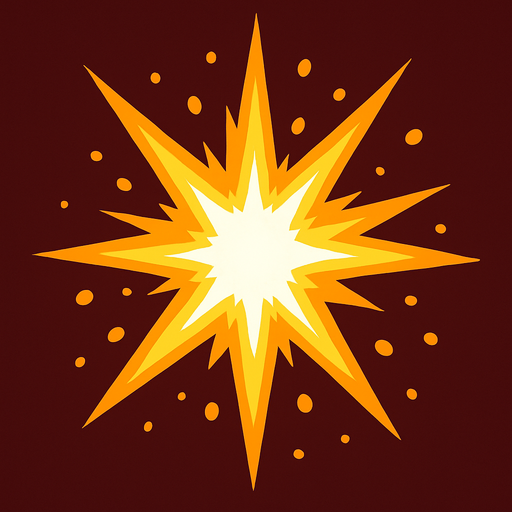 Yıldız patlama parlak.
In-Game asset.  2d.  High contrast.  No shadows