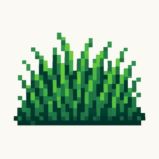 césped de pixeles.
In-Game asset.  2d.  High contrast.  No shadows