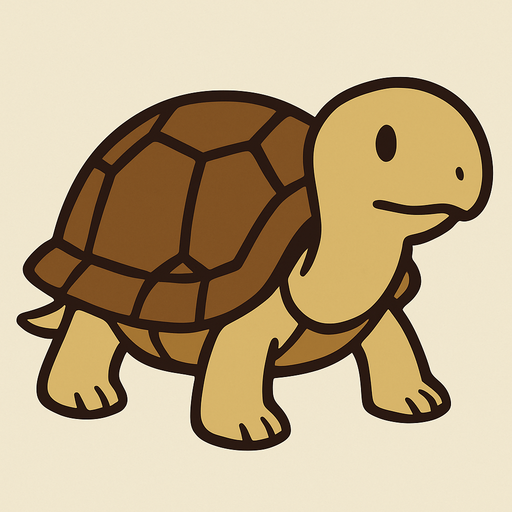 Turtle in professor Layton game style.
In-Game asset.  2d.  High contrast.  No shadows