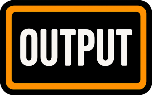 OUTPUT BUTTON.
In-Game asset.  2d.  High contrast.  No shadows