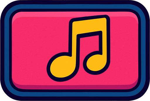 yatay müzik notası şeklinde bir buton.
In-Game asset.  2d.  High contrast.  No shadows