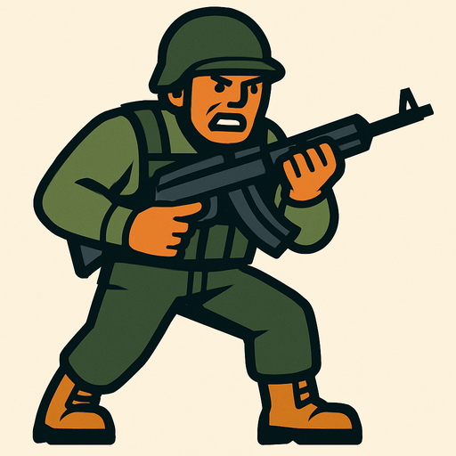 Modern çağ düşman.
In-Game asset.  2d.  High contrast.  No shadows