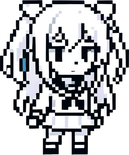 pixel art 2d white anime girl
In-Game asset.  2d.  High contrast.  No shadows
