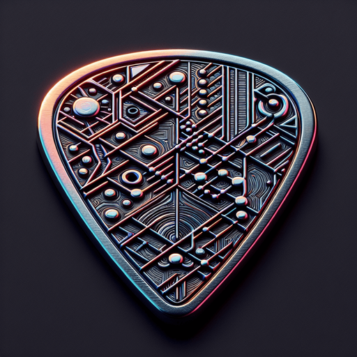 Guitar pick.
Single Game Texture.  In-Game asset.  2d.  Blank background.  High contrast.  No shadows