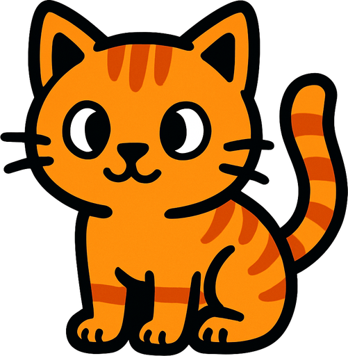 Cat.
In-Game asset.  2d.  High contrast.  No shadows