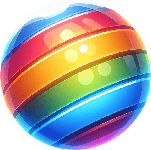 Multi colored laser ball. Bubble shooter game. Powerup ball.
Single Game Texture. In-Game asset. 2d. Blank background. High contrast. No shadows.