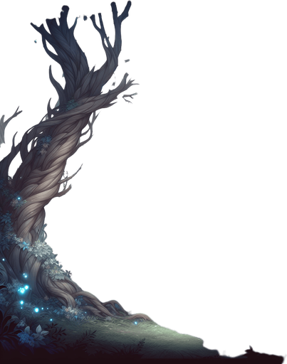 Enchanted forest.
Single Game Texture. In-Game asset. 2d. Blank background. High contrast. No shadows.