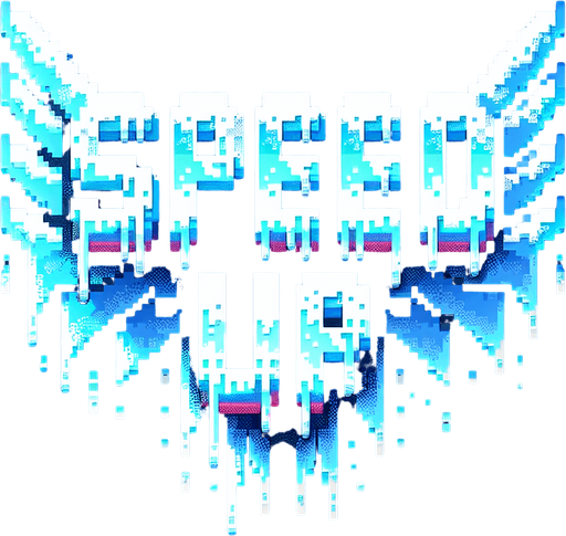 frosty text saying (SPEED UP).wings on the edges. pixelated. 8 bit. Single Game Texture. In-Game asset. 2d. Blank background. High contrast. No shadows.