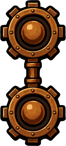 simbolo ":" en estilo steampunk.
In-Game asset.  2d.  High contrast.  No shadows