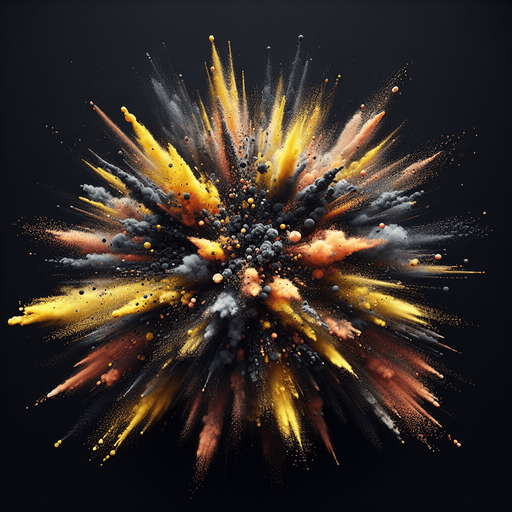 top view of an explosion effect.