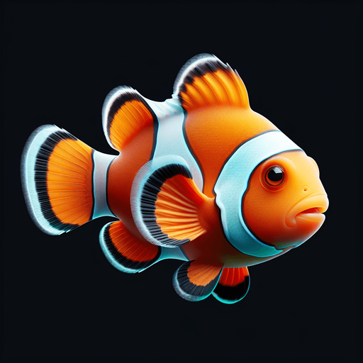 A realistic clownfish swiming to the right.
Single Game Texture. In-Game asset. 2d. Blank background. High contrast. No shadows.